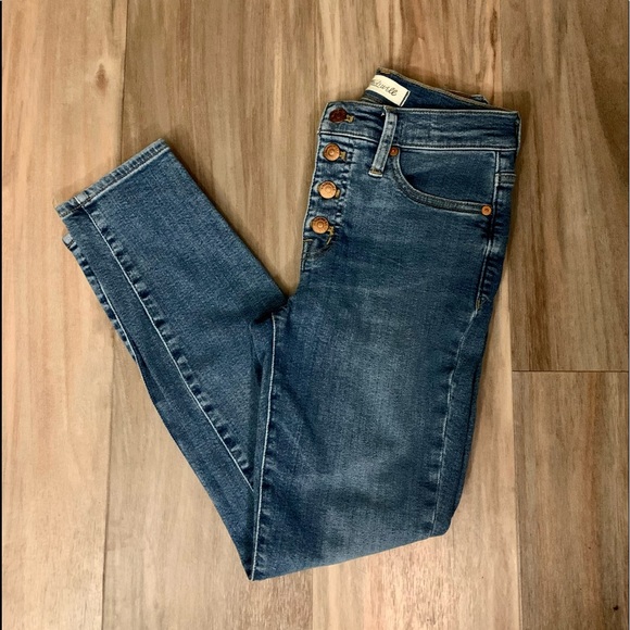 Madewell 9” Mid Rise Button Front Skinny Crop Size 25 - Picture 5 of 11
